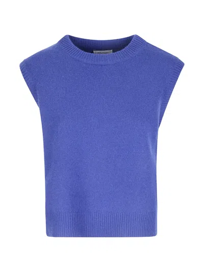Be You Ribbed-knit Cashmere Vest In Blue