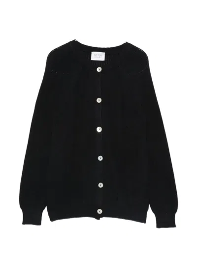 Be You Ribbed-knit Raglan-sleeve Cardigan In Black
