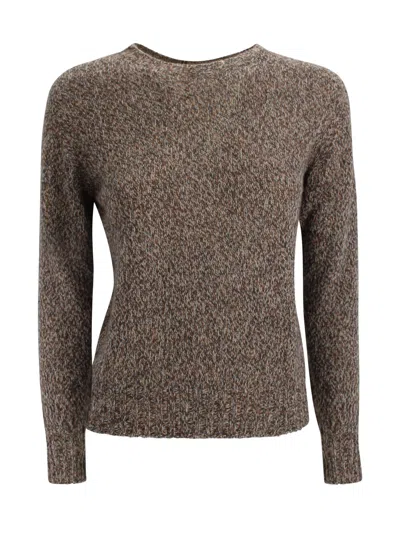 Be You Round-neck Cashmere Sweater In Mottled Yarn In Multi