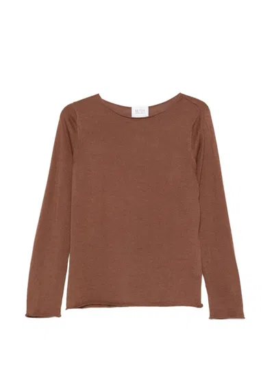 Be You Round Neck Collar Sweater In Brown