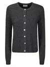 Be You Short-fit Cashmere Cardigan With Mother-of-pearl Effect Buttons In Black