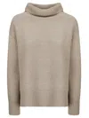 Be You Short-fit Turtleneck Sweater With High Collar And Side Slits In Multi