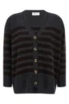 Be You Striped Cardigan In Gray
