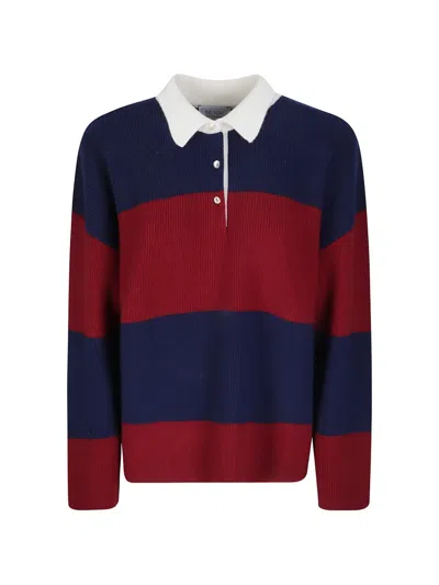 Be You Striped Cashmere Sweater In Red
