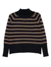 Be You Striped Cashmere Sweater In Black