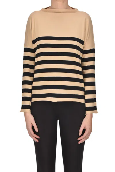Be You Striped Pullover In Brown