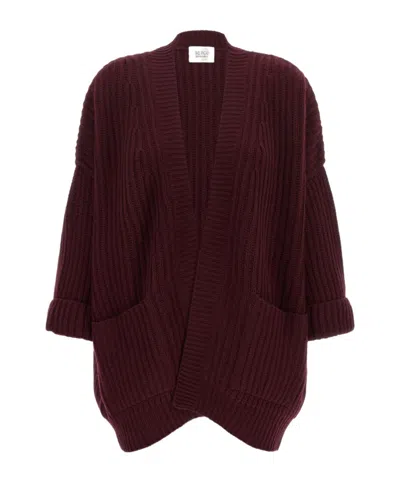 Be You Three-quarter Sleeve Cardigan In Burgundy