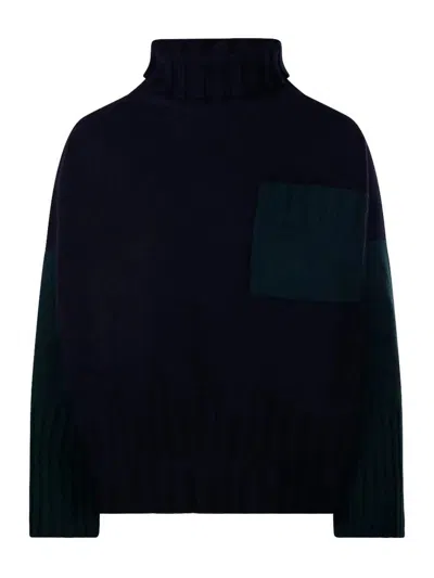 Be You Two Tone Sweater In Blue