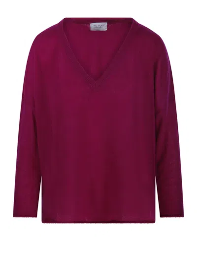 Be You V-neck Cashmere Sweater With Relaxed Fit In Red