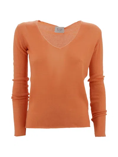 Be You V-neck Sweater In Orange