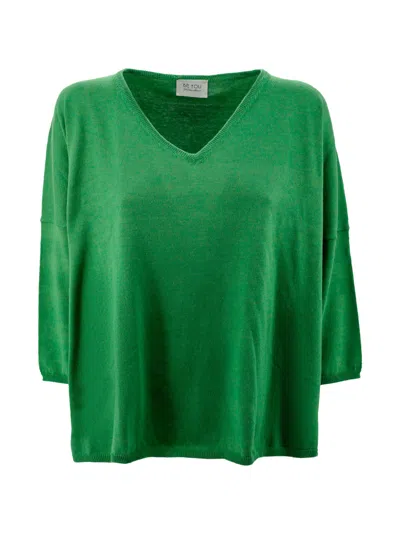 Be You V-neck Sweater In Green