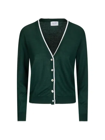 Be You V-neck Buttoned Cardigan In Green
