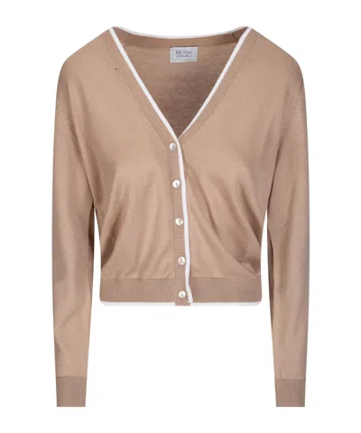 Be You Button V-neck Cardigan In Neutral