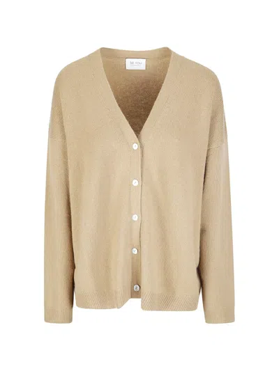 Be You V-neck Cashmere Cardigan In Metallic