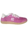 Be980 Contemporary Crust Leather Sneakers In Pink