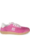 Be980 Contemporary Crust Leather Sneakers In Pink