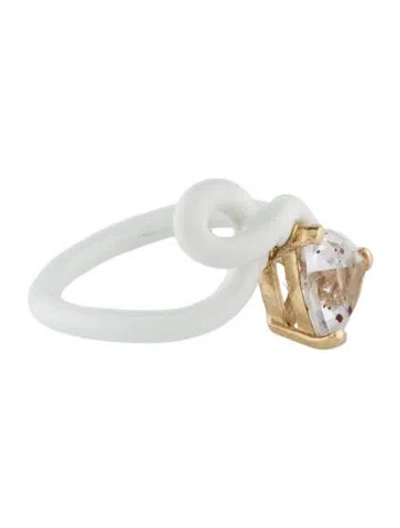 Pre-owned Bea Bongiasca 1.54ct Quartz Trillion Vine Cocktail Ring In White