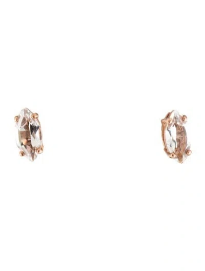 Pre-owned Bea Bongiasca 9k 2.11ctw Topaz Tendril Crawler Earrings In Burgundy