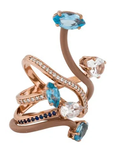 Pre-owned Bea Bongiasca 9k Multistone Vine Ring