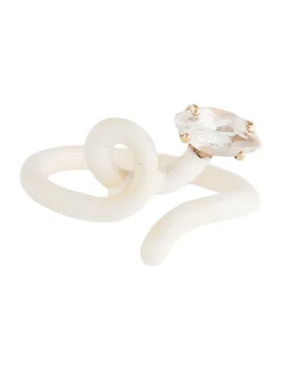 Pre-owned Bea Bongiasca 9k Quartz & Enamel Baby Vine Ring In Multicolor
