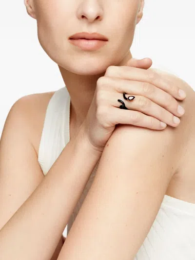 Bea Bongiasca 9k Yellow Gold Baby Vine Quartz Ring In Black