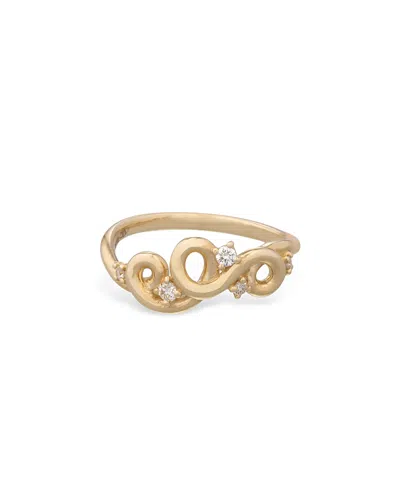 Bea Bongiasca 9k Yellow Gold Loop Five Diamond Ring