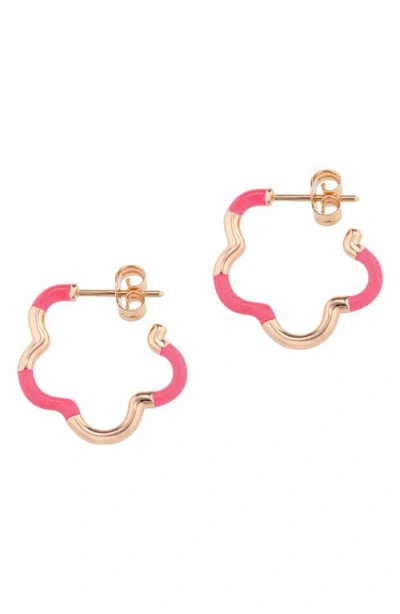 Bea Bongiasca B Mini Two-tone Flower Hoop Earrings In Pink