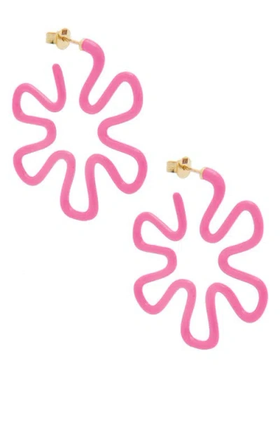 Bea Bongiasca B Mini Two-tone Flower Hoop Earrings In Pink