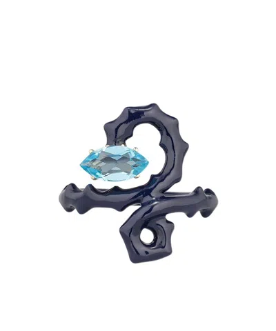 Bea Bongiasca Baby Spine Ring In Blue