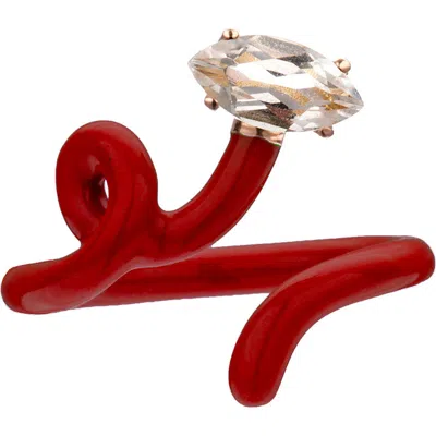 Bea Bongiasca Baby Vine Tendril Ring In Red