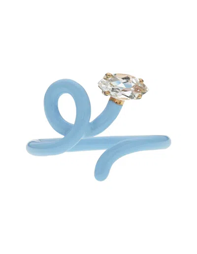 Bea Bongiasca Baby Vine Tendril Ring In Baby Blue In Clear Blue