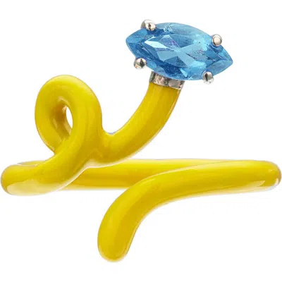 Bea Bongiasca Baby Vine Tendril Ring In Yellow
