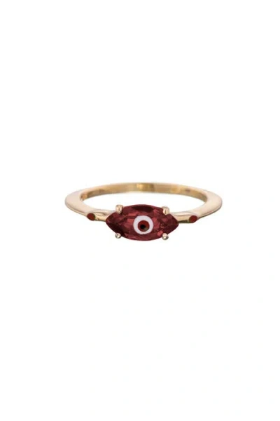 Bea Bongiasca Big Eye Ring With Marquise Gemstone In Garnet