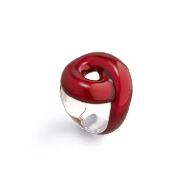 Bea Bongiasca Burgundy Enamel Tarallo Ring