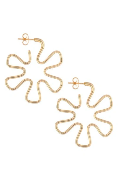 Bea Bongiasca Daisy Hoop Earrings In Gold