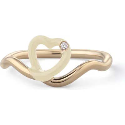 Bea Bongiasca Diamond Enamel Heart Ring In Gold