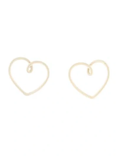 Pre-owned Bea Bongiasca Enamel Big Love Earrings In White