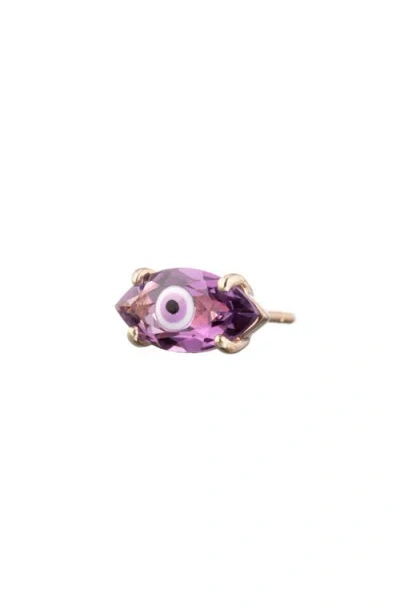 Bea Bongiasca Eye Single Stud Earring In Purple