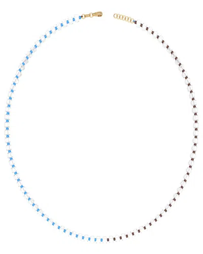 Bea Bongiasca Flower Funk 9k & Silver 201.60 Ct. Tw. Rock Crystal Beaded Necklace In Blue