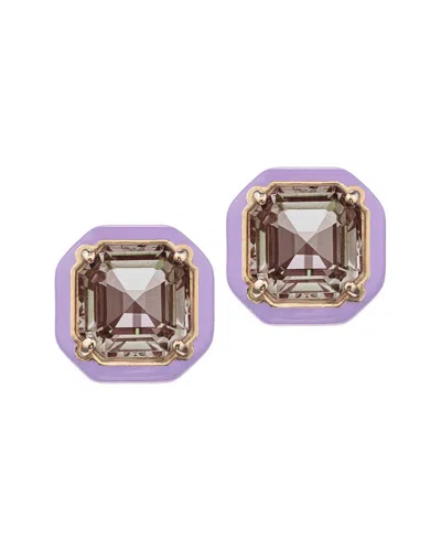 BEA BONGIASCA BEA BONGIASCA FLOWER FUNK 9K & SILVER 4.05 CT. TW. SMOCKY QUARTZ STUDS