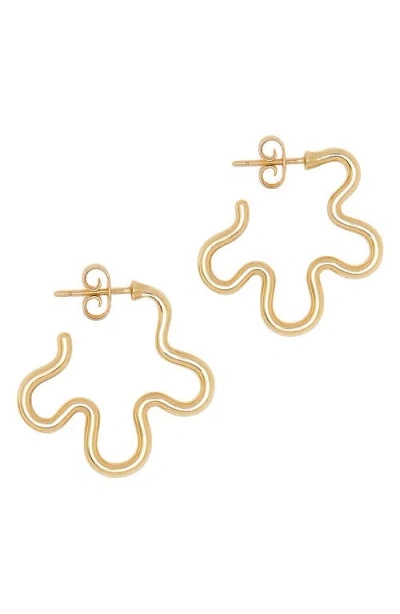 Bea Bongiasca Flower Hoop Earrings In Gold
