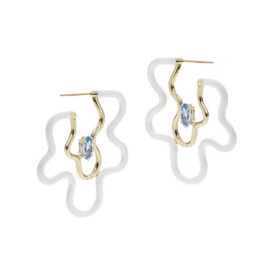 Bea Bongiasca Flower Power Hoops Earring In 9k Yellow Gold