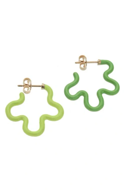 BEA BONGIASCA BEA BONGIASCA FLOWER POWER TWO-TONE HOOP EARRINGS