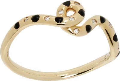 Bea Bongiasca Gold & Black Mini Loop Ring