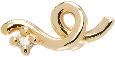 Bea Bongiasca Gold One Diamond Mini Loop Single Earring In 9kt Yellow Gold