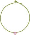 Bea Bongiasca Green Pop Choker In Silver / Light Pink