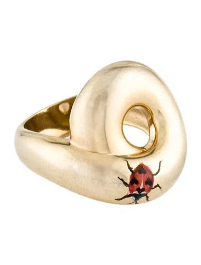 Pre-owned Bea Bongiasca Ladybug Tarallo Ring In Multi