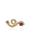 Bea Bongiasca Mini Loop 9k Yellow Gold Ruby; Sapphire Single Earring