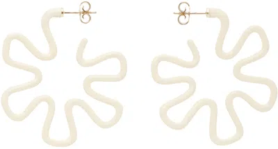 Bea Bongiasca Off-white B Earrings In Panna Enamel 9k Gold