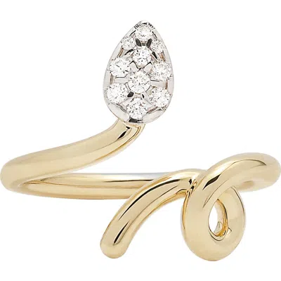 Bea Bongiasca Pavé Diamond Baby Vine Ring In Gold